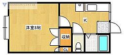 萌木野ボペップハウス 1Kの間取図画像