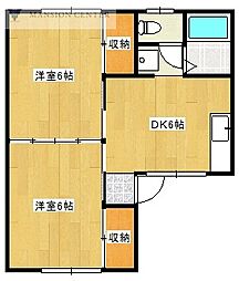 メゾンたなか 2DKの間取図画像