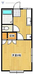 プリオール 1Kの間取図画像