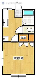 プリオール 1Kの間取図画像