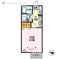 グリーンヒルズ向陽 1Kの間取図画像