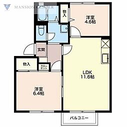 プライムステージB 2LDKの間取図画像