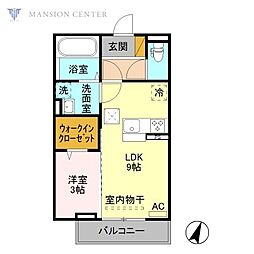 メゾンドプラージ 1LDKの間取図画像