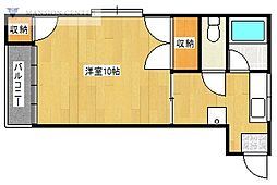 コーポガーベラ 1Kの間取図画像