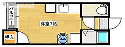 メゾンメール ワンルームの間取図画像