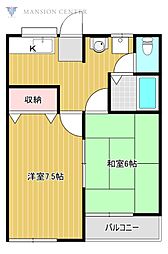 メモワールB 2Kの間取図画像