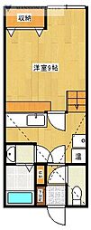コテージ・オオクラ 1Kの間取図画像