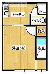 三佐和ビル 1Kの間取図画像