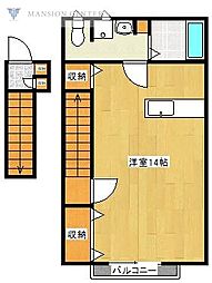 コリーヌ 1Kの間取図画像