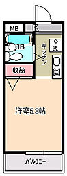 スカイハイム松井 ワンルームの間取図画像