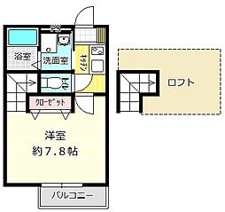 ヴィハール鶴巻 1Kの間取図画像