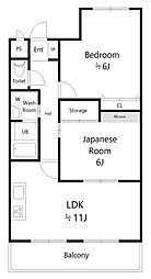 メゾン・キャピトル 2LDKの間取図画像