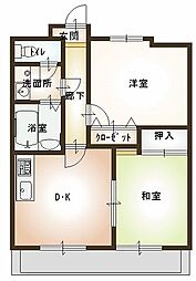 パルティール1番館 2DKの間取図画像