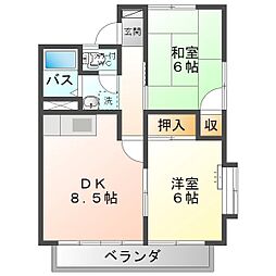 マンション高寺B 1階2DKの間取り