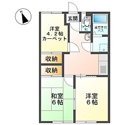 しなの鉄道 田中駅 徒歩24分の賃貸アパート 1階3Kの間取り