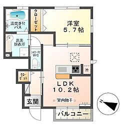しなの鉄道 信濃国分寺駅 徒歩14分の賃貸アパート 1階1LDKの間取り