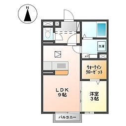 上田電鉄別所線 赤坂上駅 徒歩5分の賃貸アパート 2階1LDKの間取り