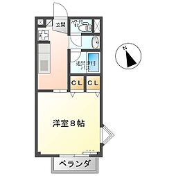 しなの鉄道 信濃国分寺駅 徒歩12分の賃貸アパート 1階1Kの間取り