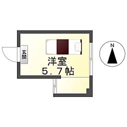 上田電鉄別所線 上田駅 徒歩10分の賃貸アパート 2階ワンルームの間取り