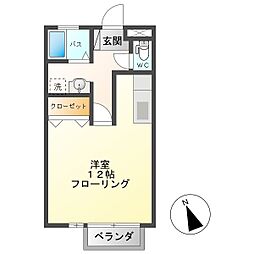 ソアラ22ドルミトリオ 2階1Kの間取り