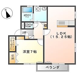 しなの鉄道 上田駅 徒歩27分の賃貸アパート 2階1LDKの間取り