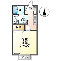 セジュール 1Kの間取図画像