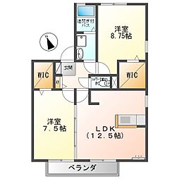 サニーサイドコートC 2LDKの間取図画像