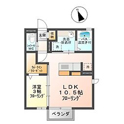 ローランド 1LDKの間取図画像
