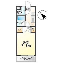 メゾンセシボン東部 1Kの間取図画像