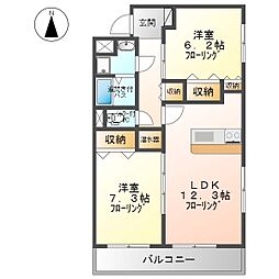 ロイヤルコート 2LDKの間取図画像