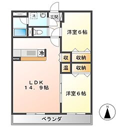 ロイヤルコート 2LDKの間取図画像