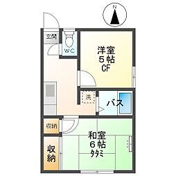 ソフィア新田 2Kの間取図画像