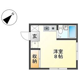 レイトンハウス 1Kの間取図画像
