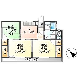 コーポ堀 3Kの間取図画像