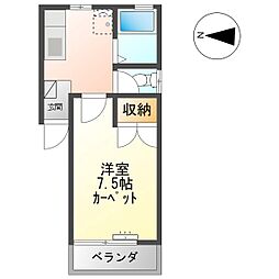 COOP上田 1Kの間取図画像