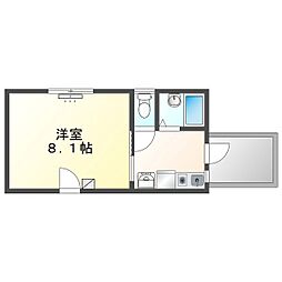 グリーンウエスト ワンルームの間取図画像