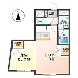 ブランニューシティE棟 1Kの間取図画像
