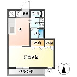 ホワインサンビエン 1Kの間取図画像