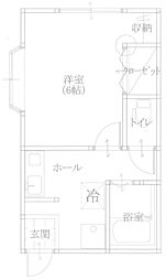 スカイハイツ五所 1Kの間取図画像