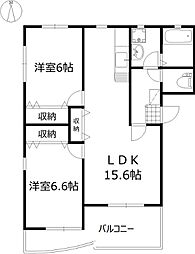 ウィル・ビー 2LDKの間取図画像