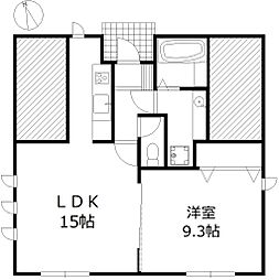 ステイシア 1階1LDKの間取り