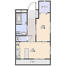 Ｔ．Ｋマンション 1階1LDKの間取り