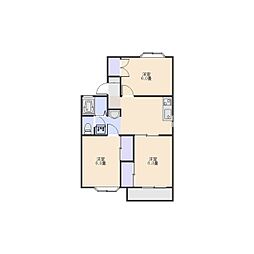ラ・ホンテ・コグレA 3DKの間取図画像