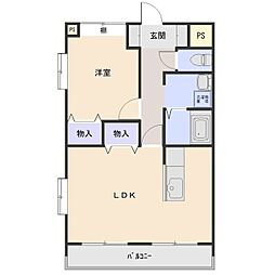 プレミールレーブ 1LDKの間取図画像