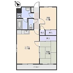 グリーンパティオ 3階2LDKの間取り