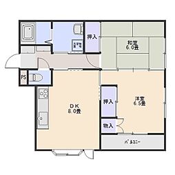 シャタレイ日吉 1階2LDKの間取り