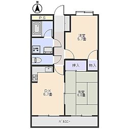 藤和シティコープ新前橋 419 4階2DKの間取り