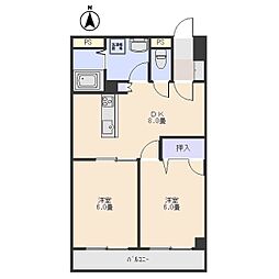 ホリビル大手町 2DKの間取図画像