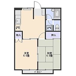 S・コンフォート前橋 2DKの間取図画像