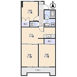 セントラルマンション 3DKの間取図画像
